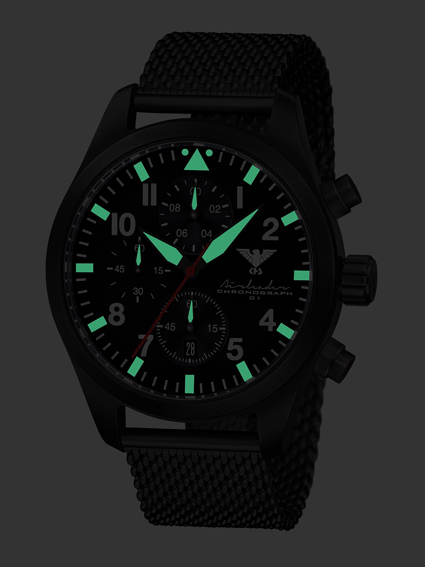 AIRLEADER | Quarz Chronograph | Black Steel