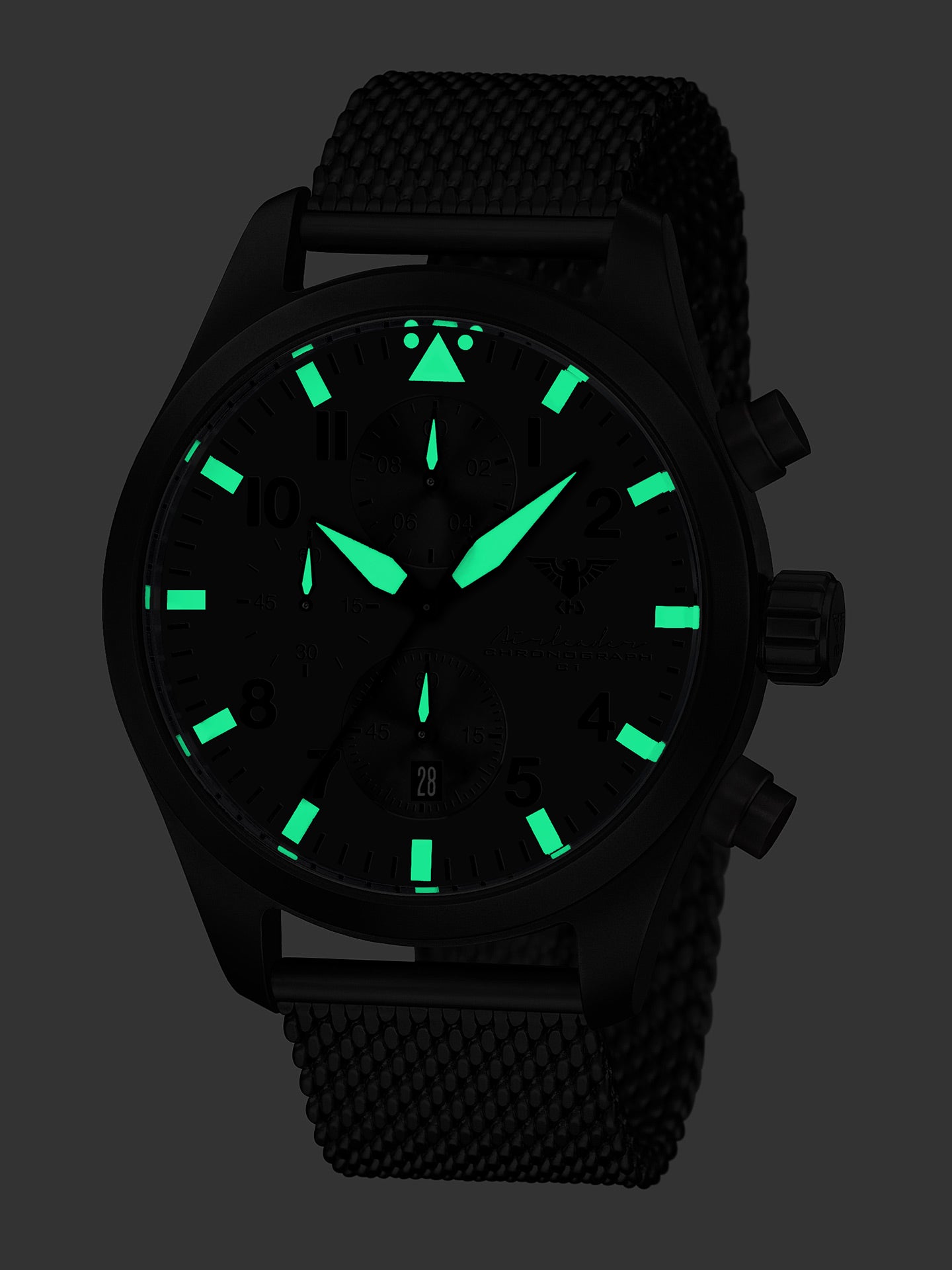 AIRLEADER | Quarz Chronograph | Black Steel XTAC