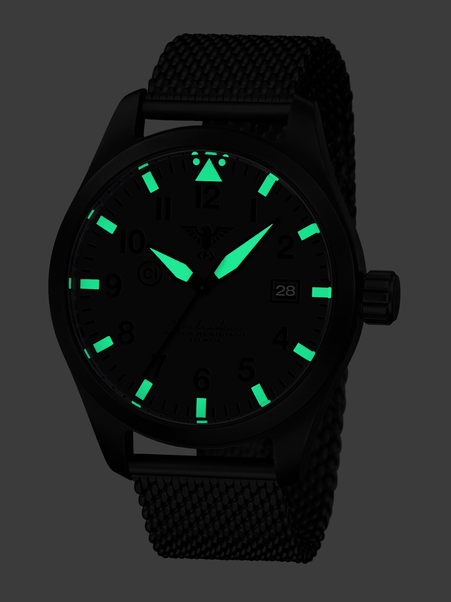 AIRLEADER | Quarz Analog | Black Steel XTAC