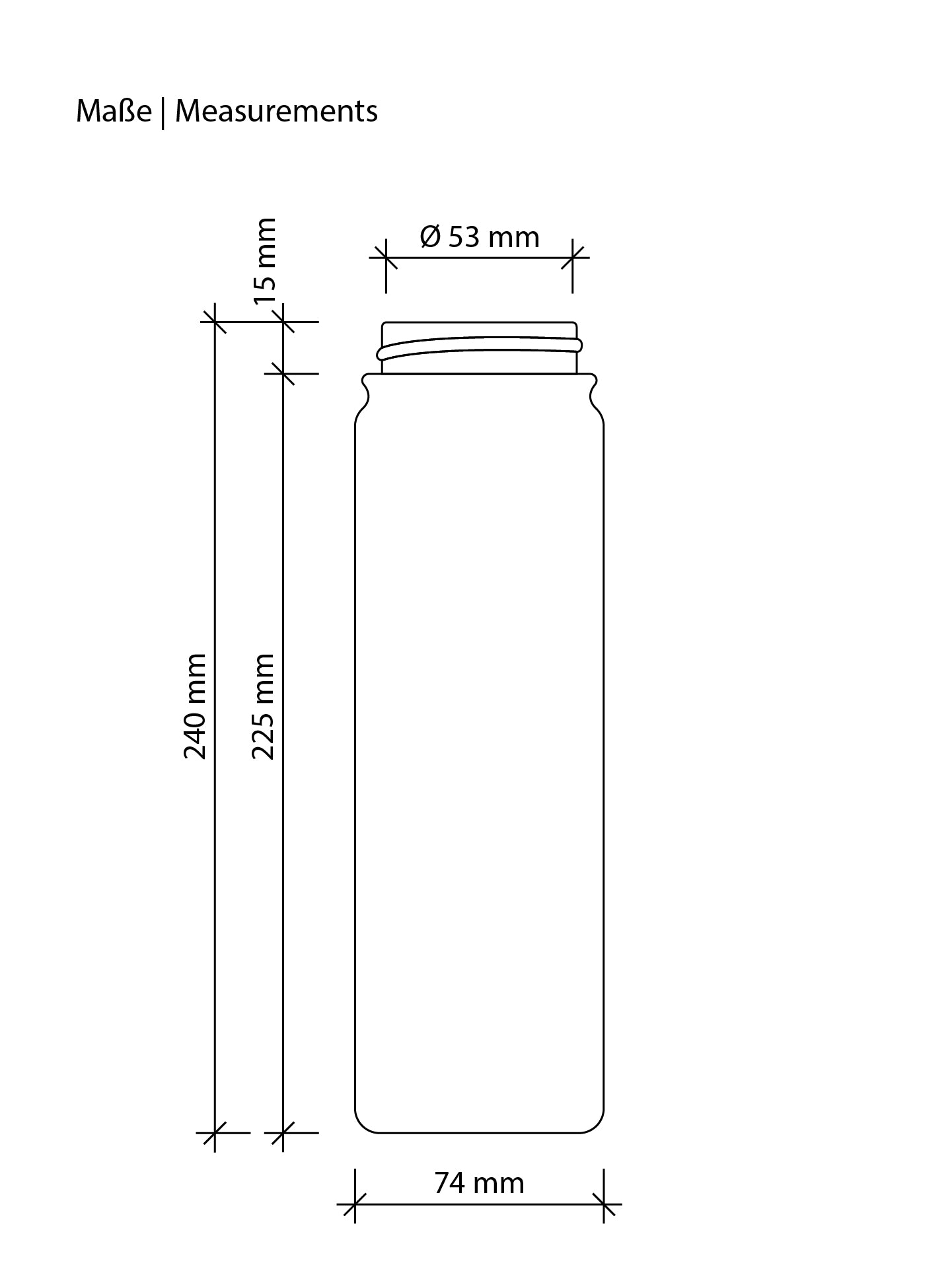 Trinkflasche ohne Deckel