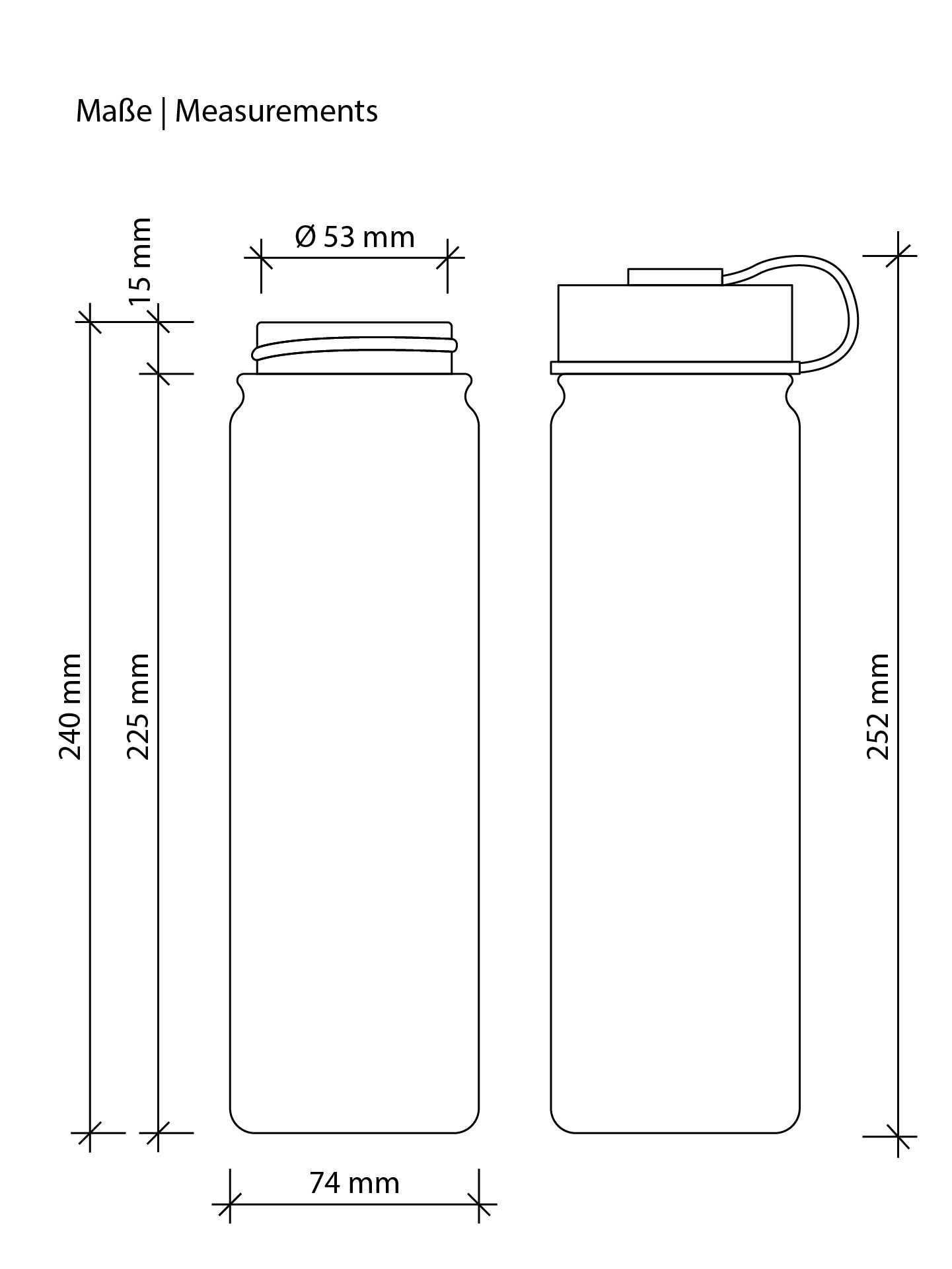 Trinkflasche mit Deckel