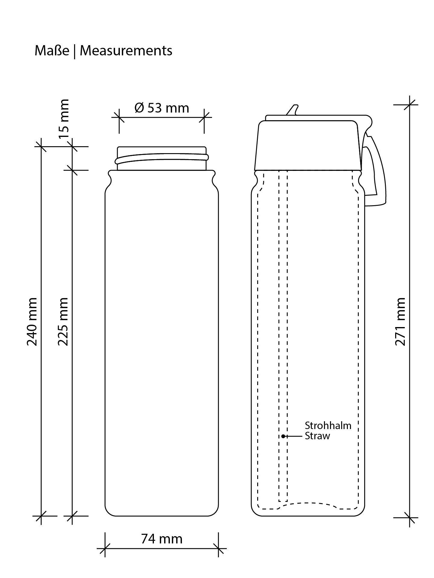 Trinkflasche mit Deckel