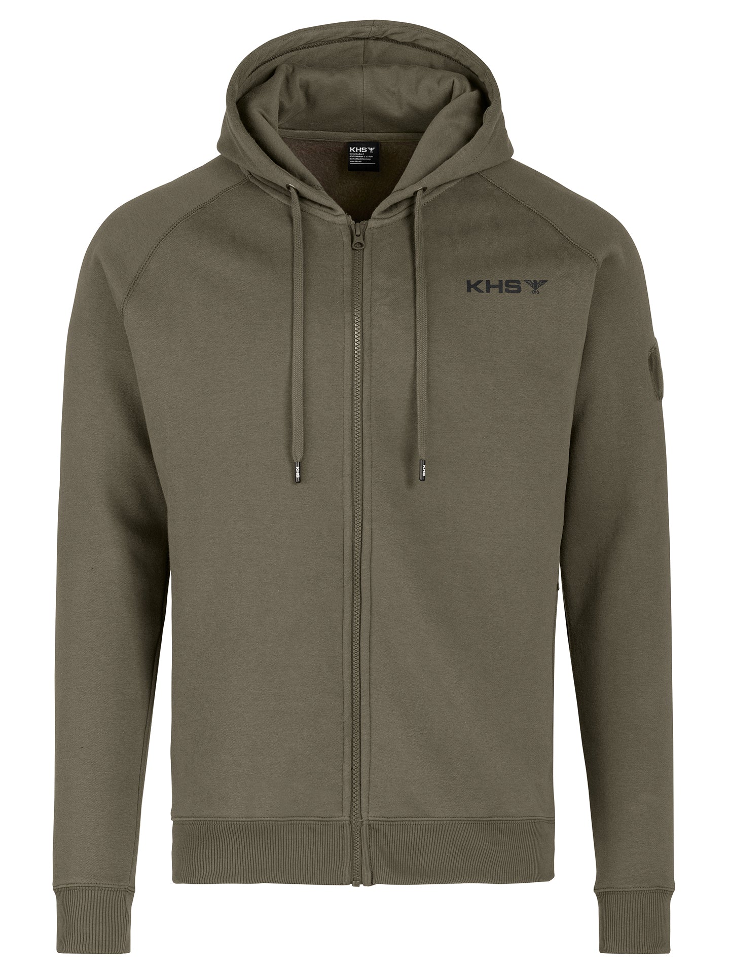 KHS Hoodie mit Zipper Steingrau-Oliv