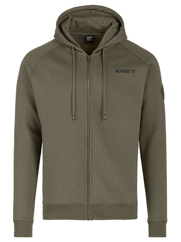 KHS Hoodie with Zipper Stone Grey Olive