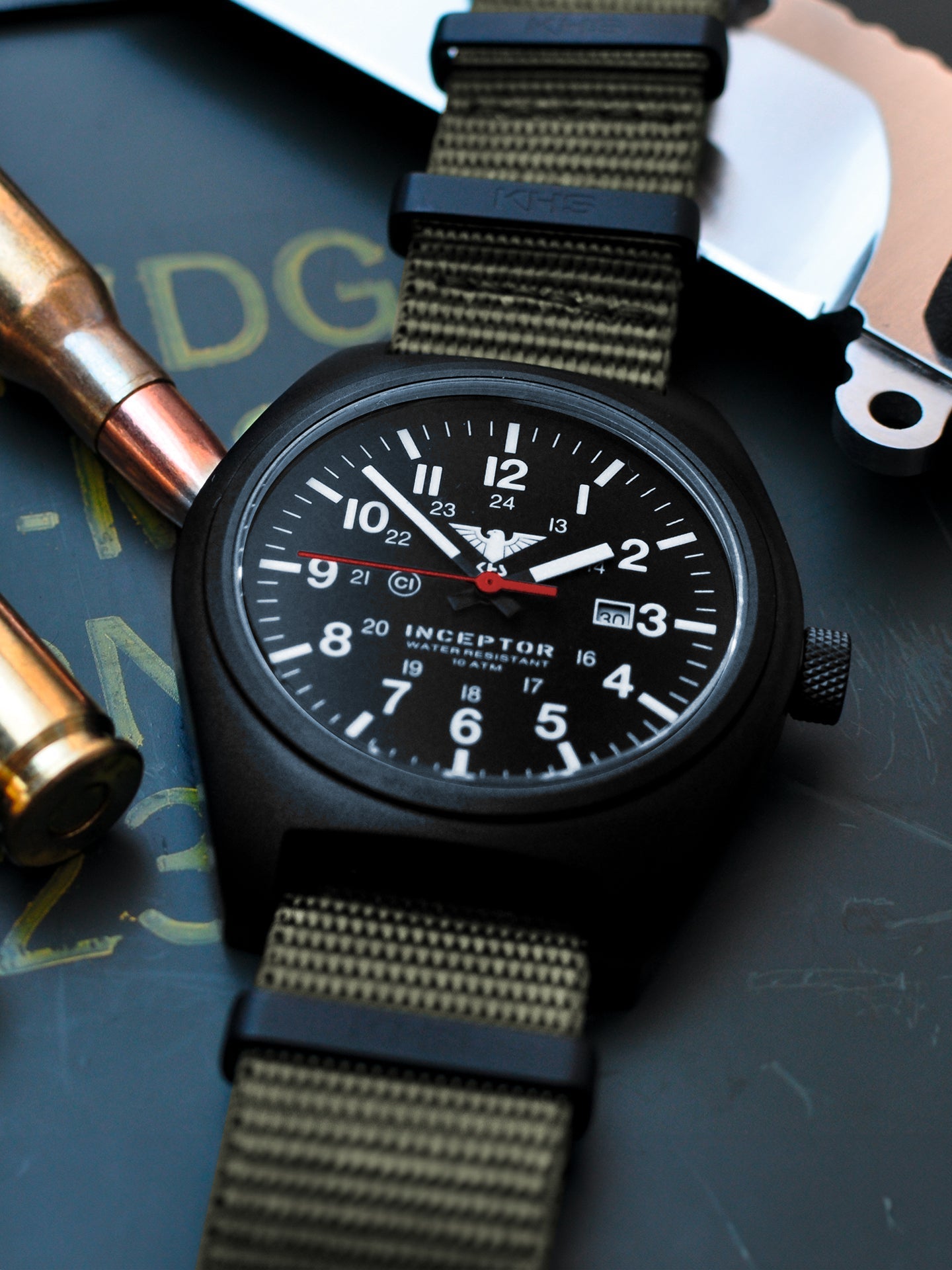 INCEPTOR | Quartz Analog | Black Steel