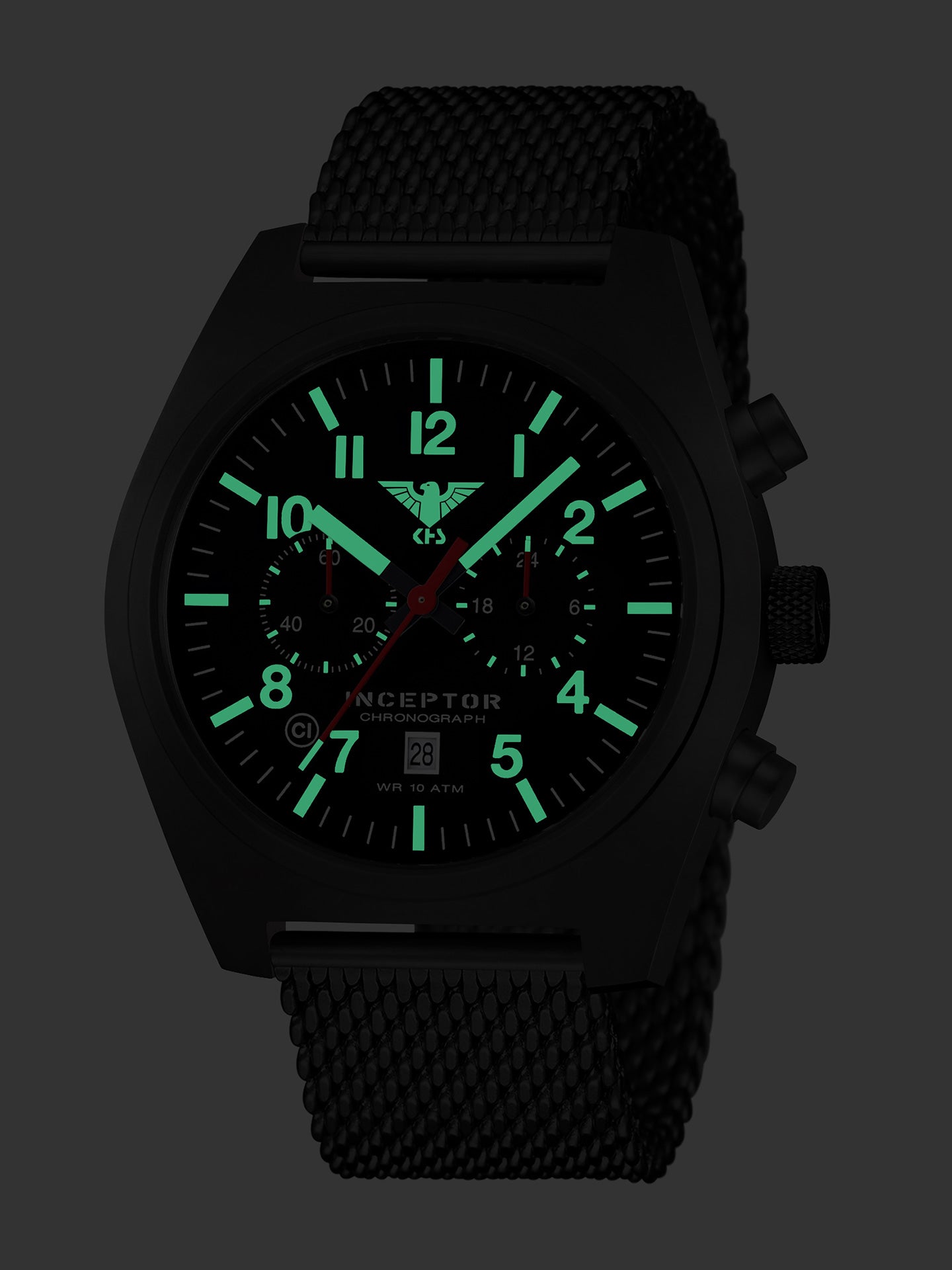 INCEPTOR | Quarz Chronograph | Black Steel
