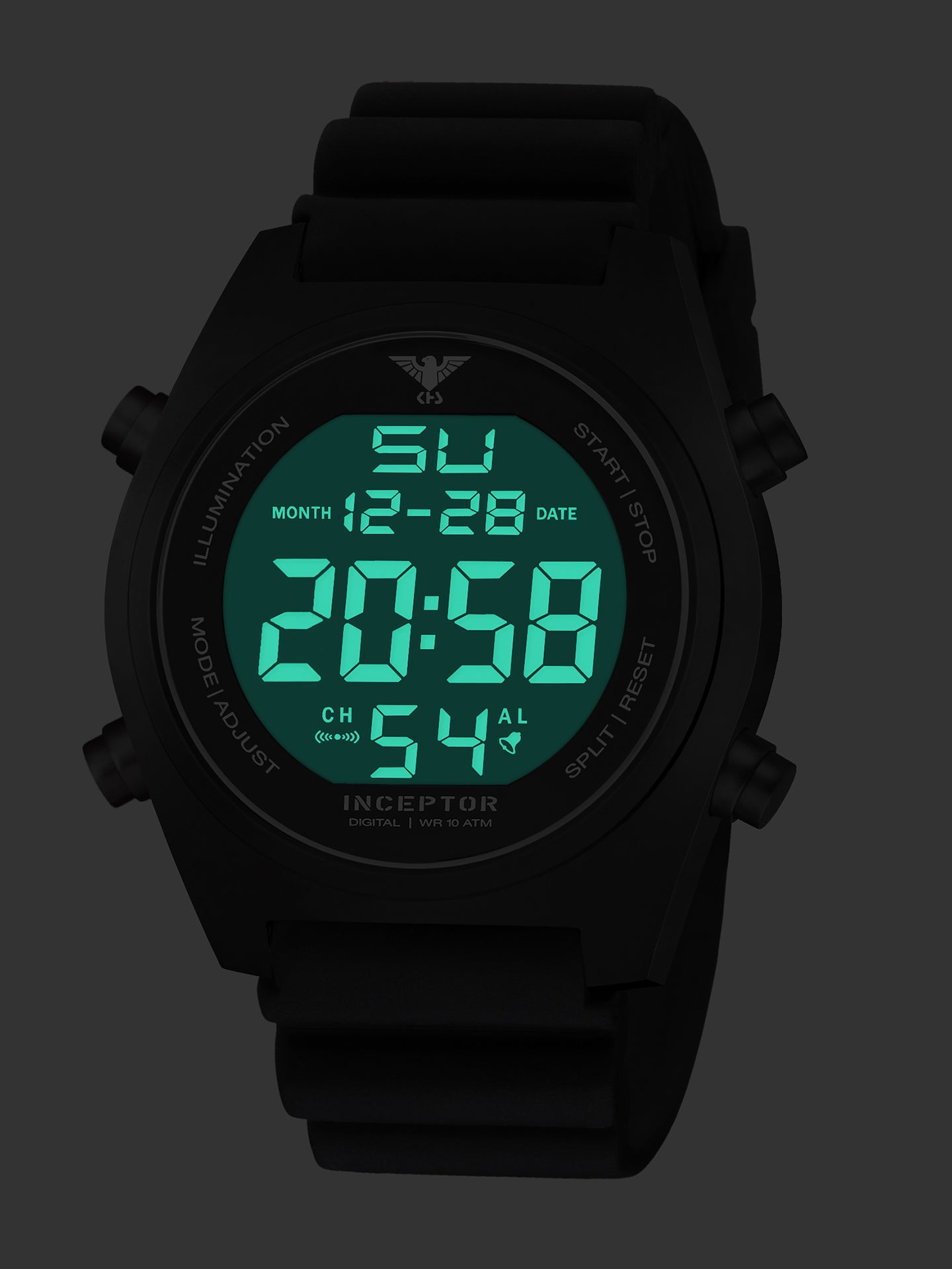 INCEPTOR | Quarz Digital | Black Steel