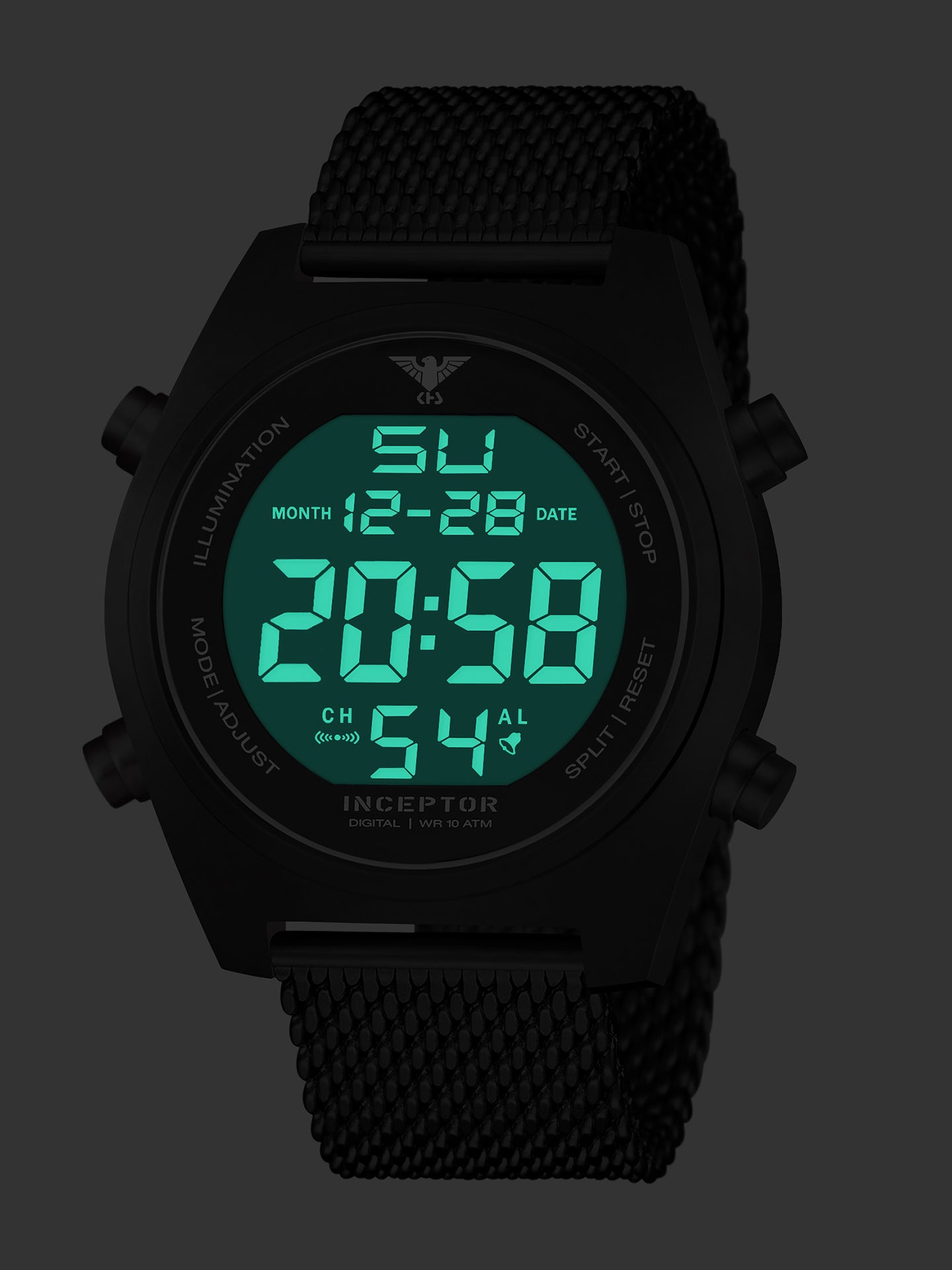 INCEPTOR | Quarz Digital | Black Steel