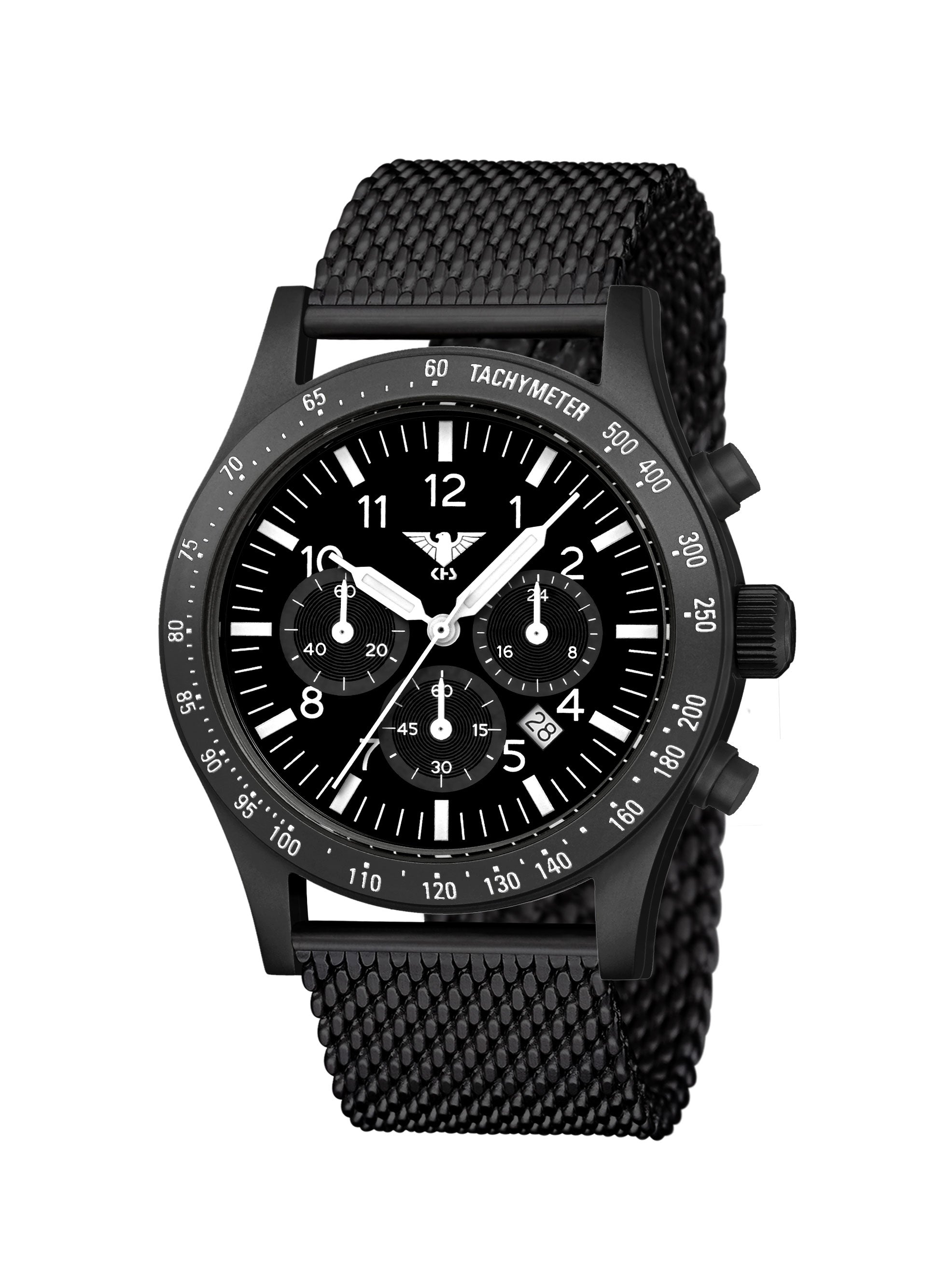 PLATOON | Quartz Solar Chronograph | Black Steel