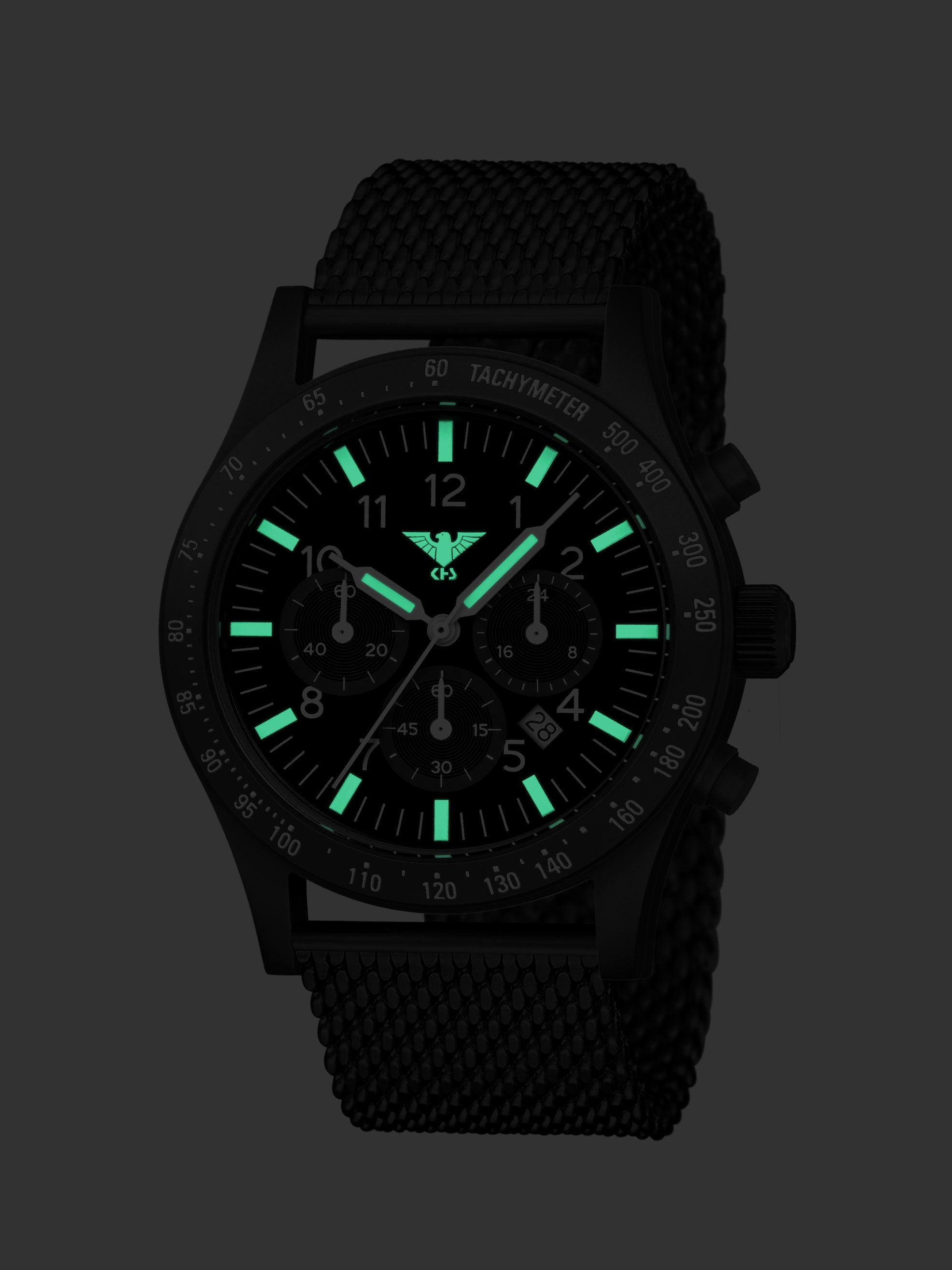 PLATOON | Quartz Solar Chronograph | Black Steel