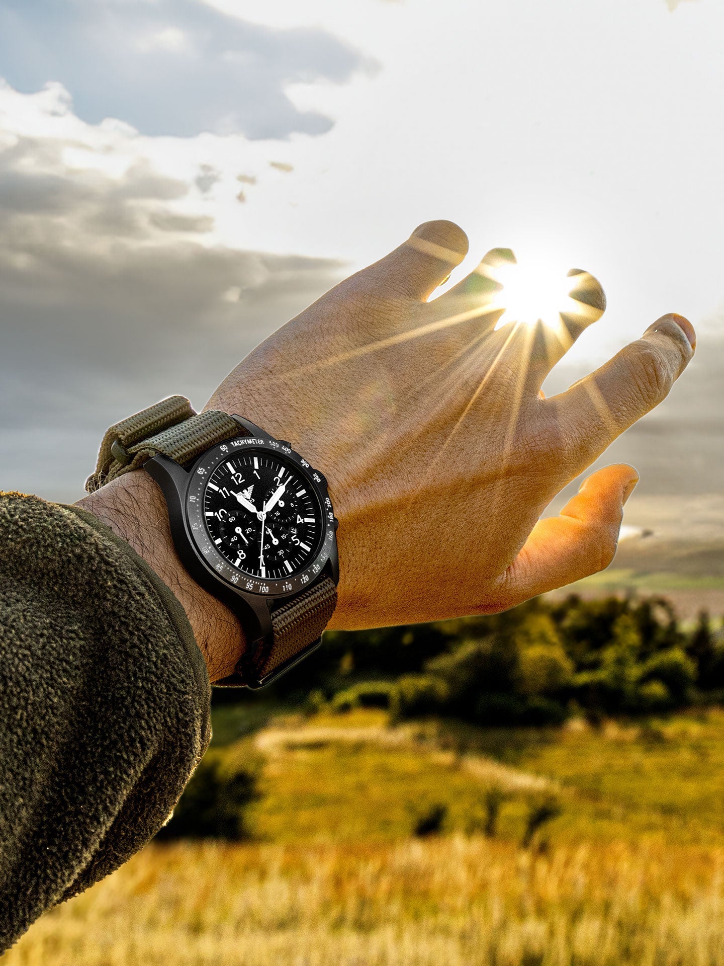PLATOON | Quartz Solar Chronograph | Black Steel