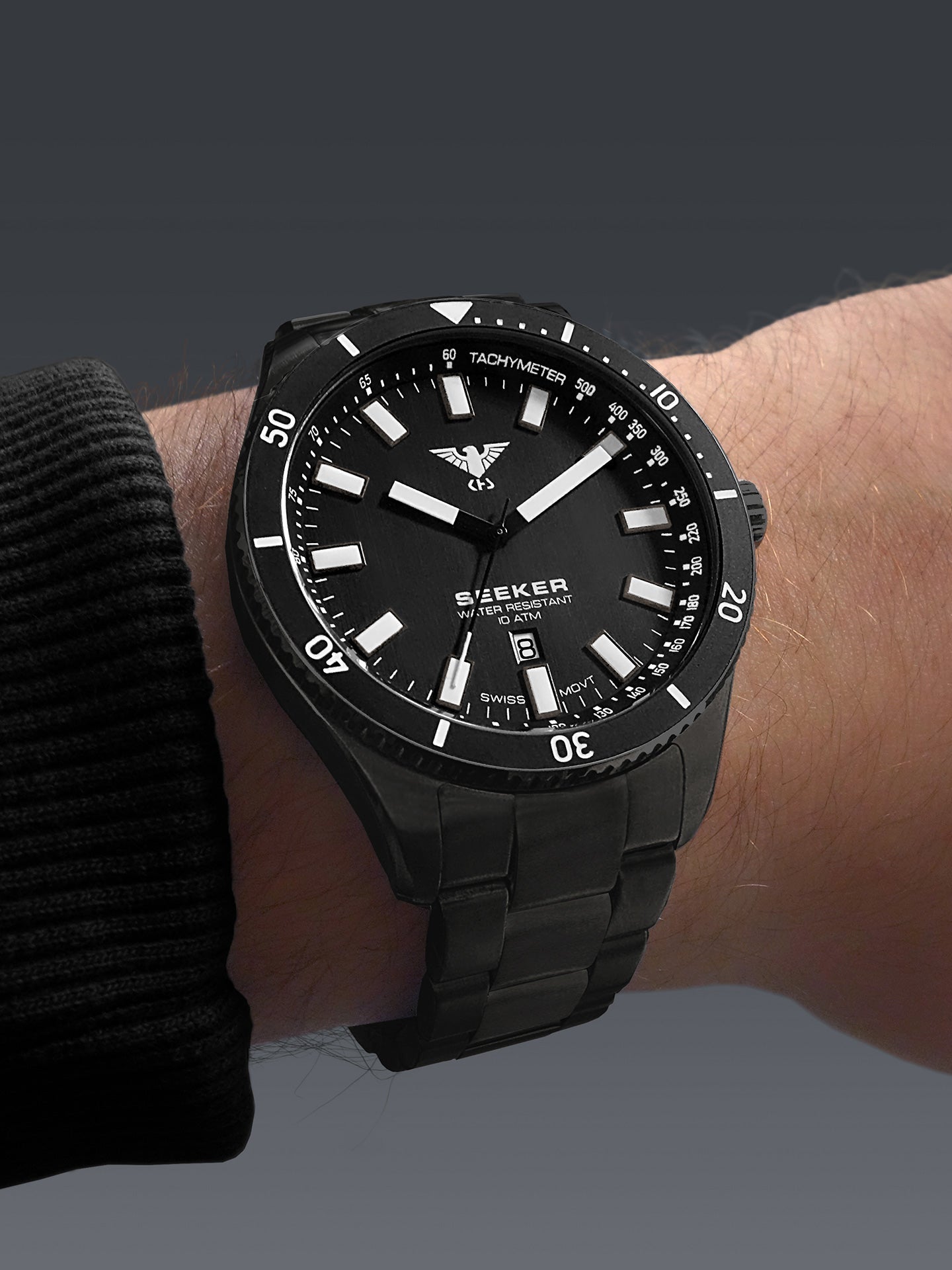 SEEKER | Quarz Analog | Black Steel