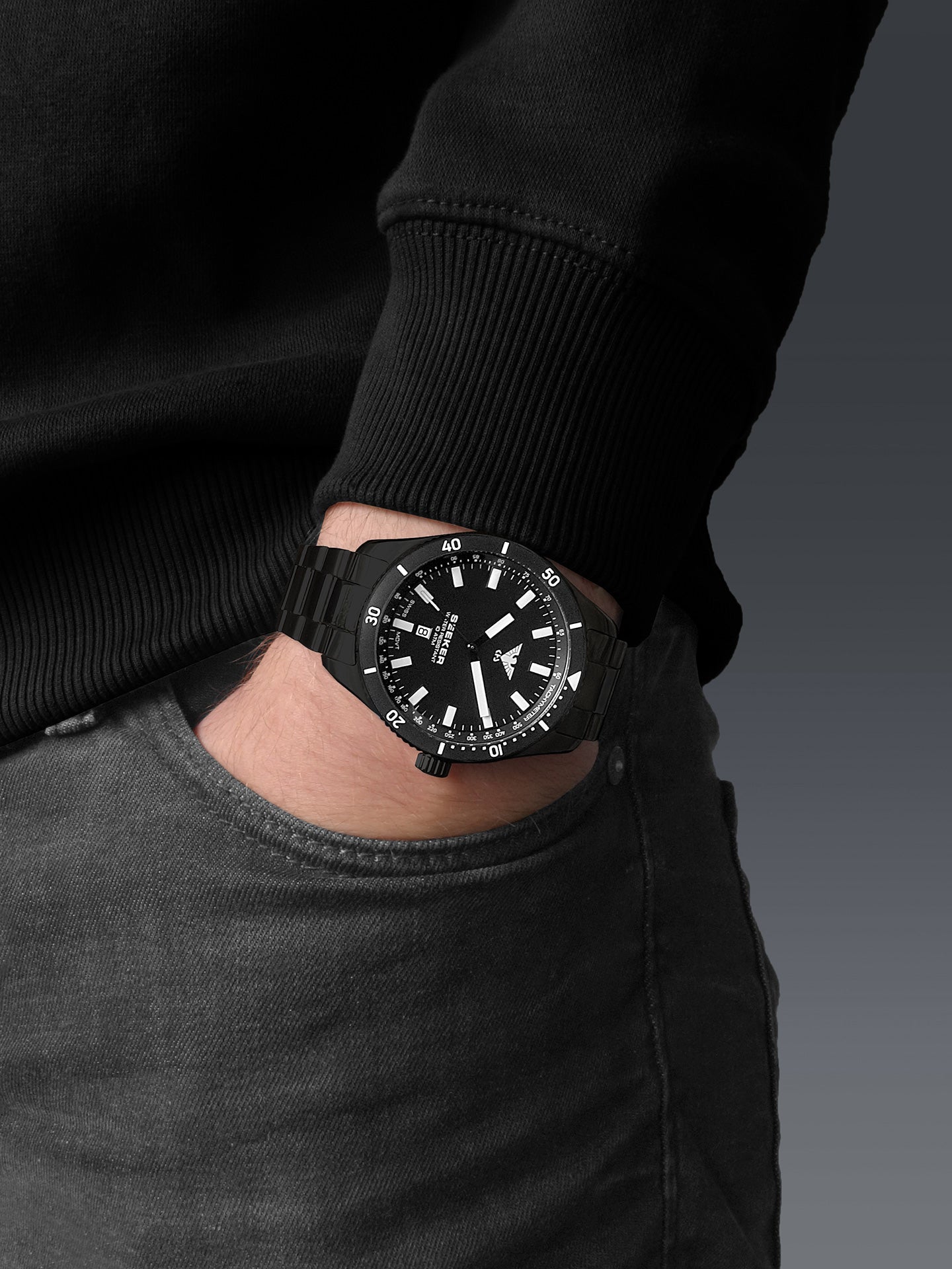 SEEKER | Quarz Analog | Black Steel