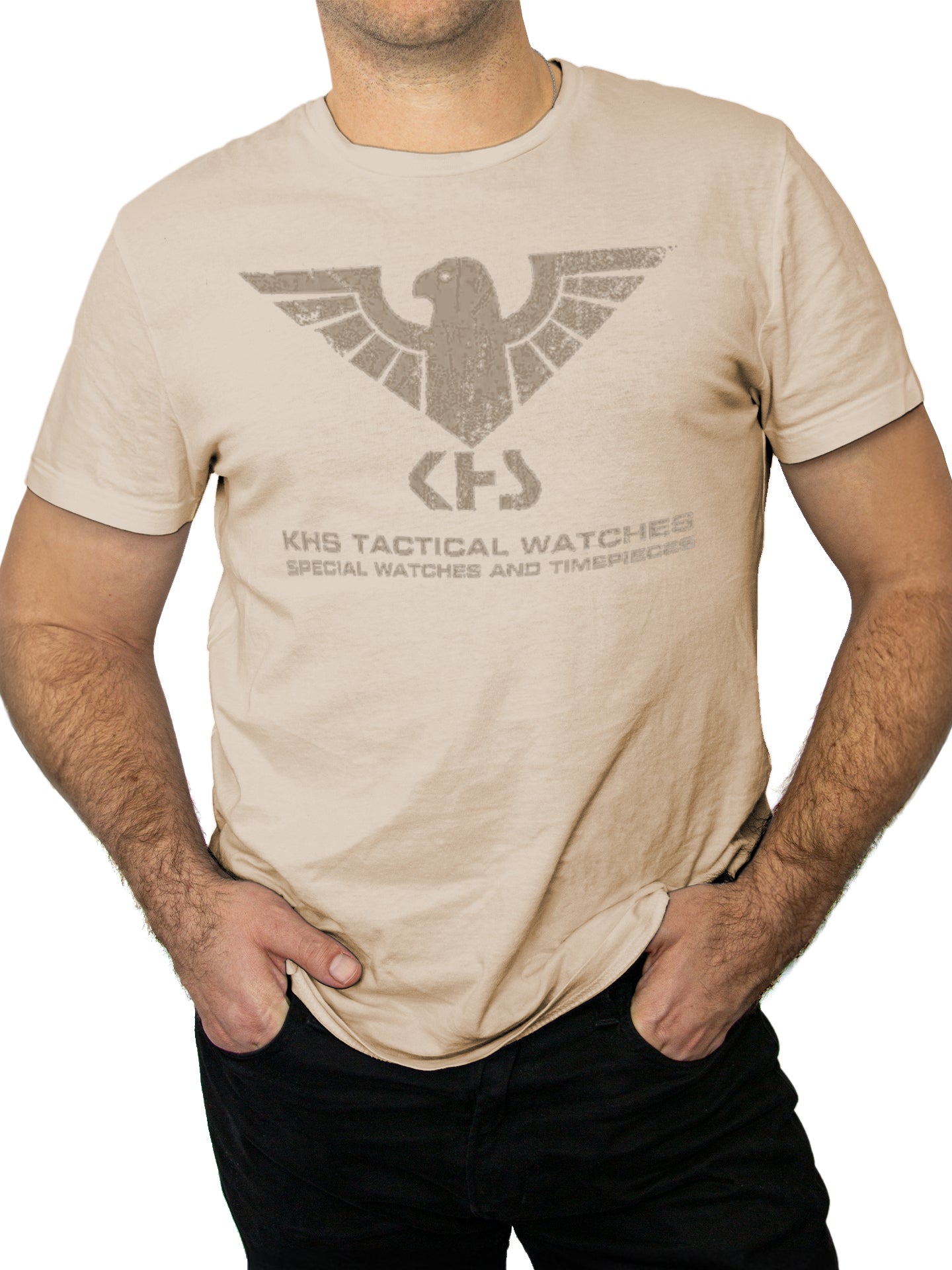 KHS T-Shirt eagle logo Tan