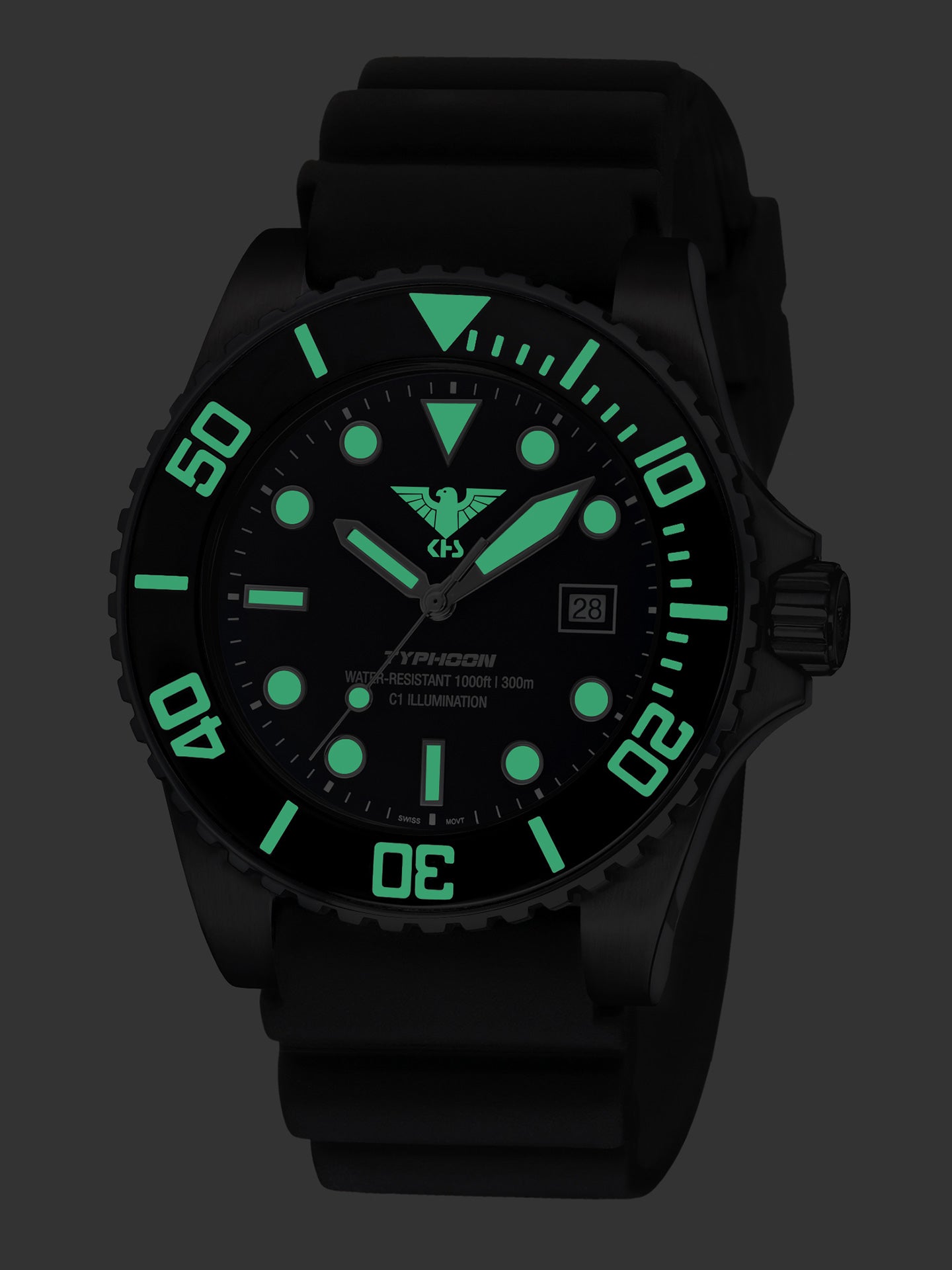 TYPHOON | Quarz Analog | Black Steel