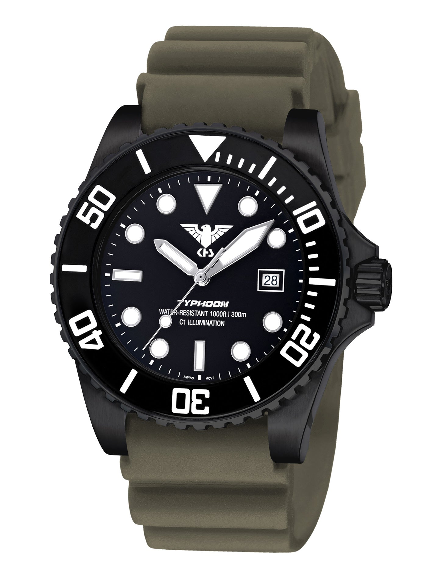 TYPHOON | Quarz Analog | Black Steel