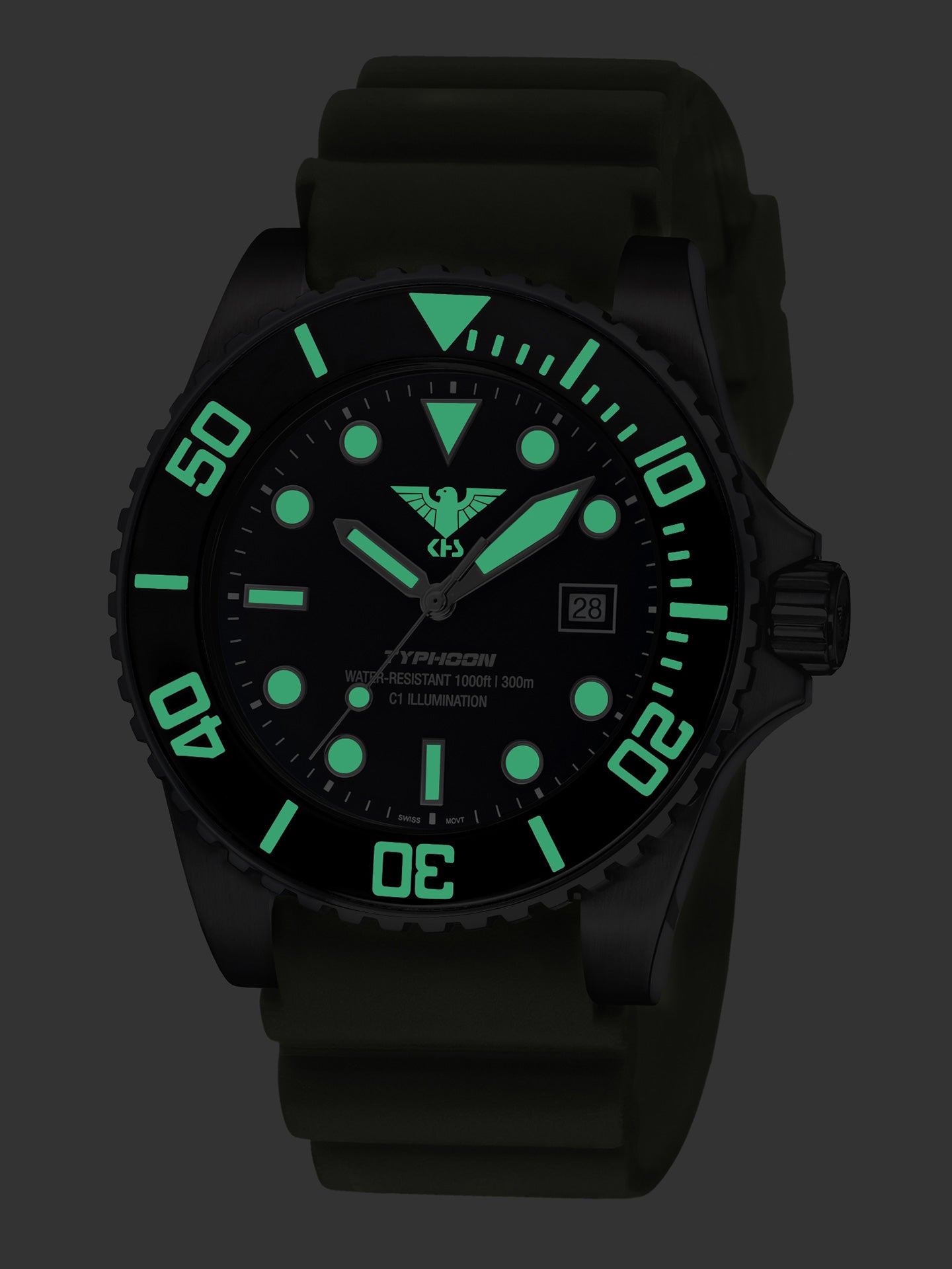 TYPHOON | Quarz Analog | Black Steel