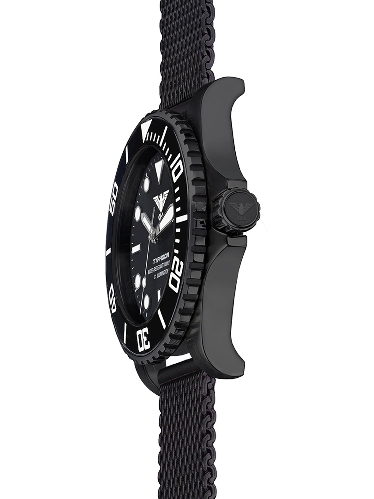 TYPHOON | Quarz Analog | Black Steel