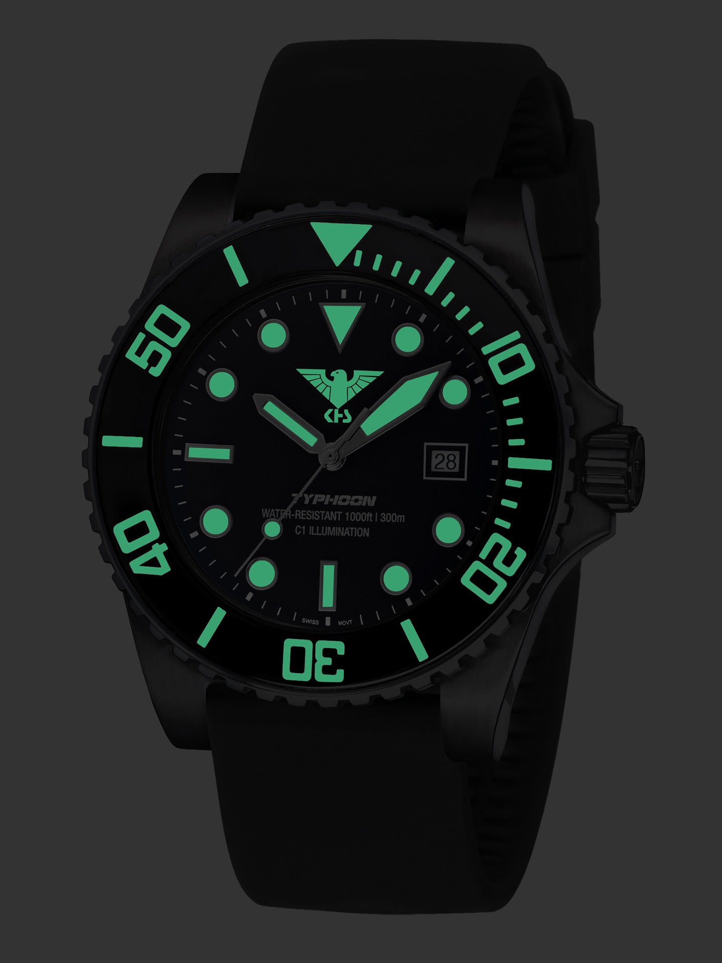 TYPHOON | Quarz Analog | Black Steel