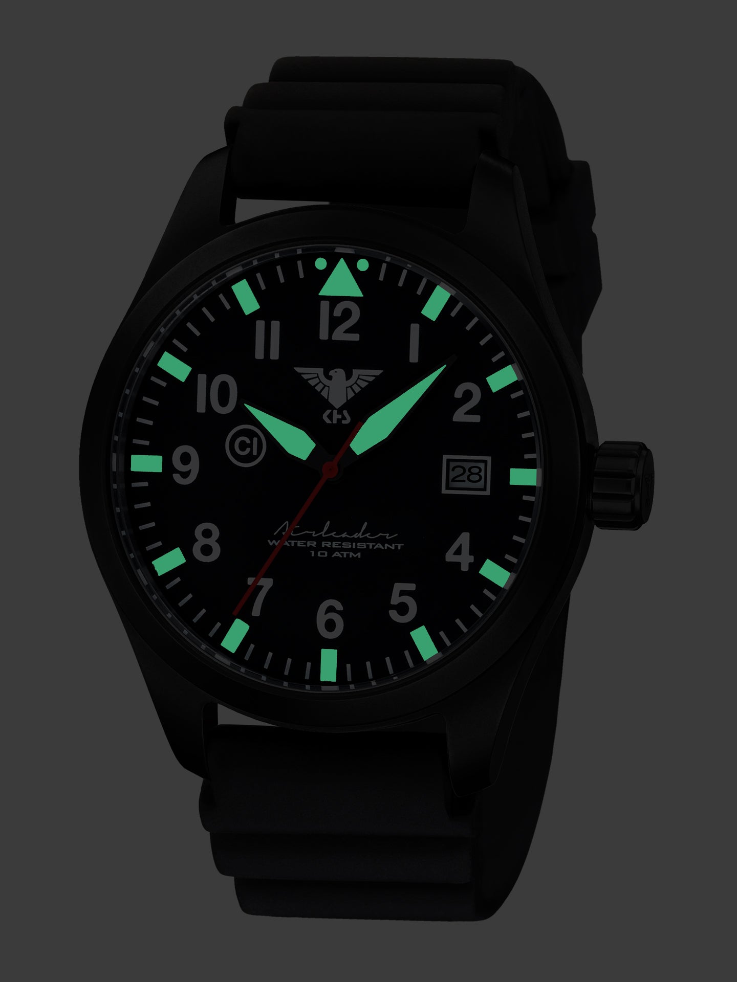 AIRLEADER | Quartz Analog | Black Steel