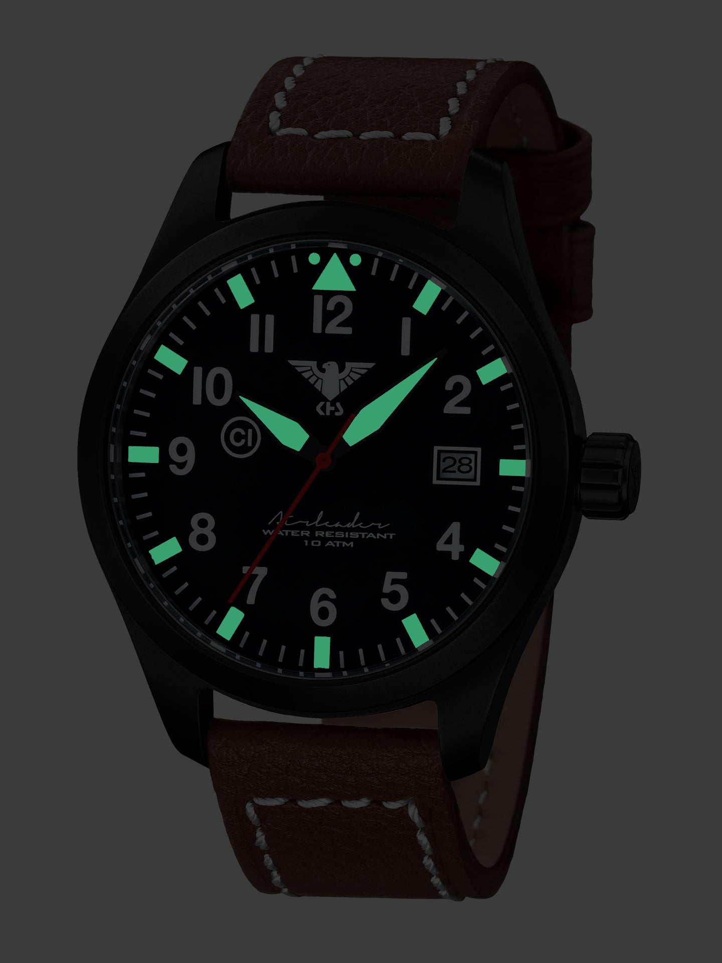 AIRLEADER | Quartz Analog | Black Steel