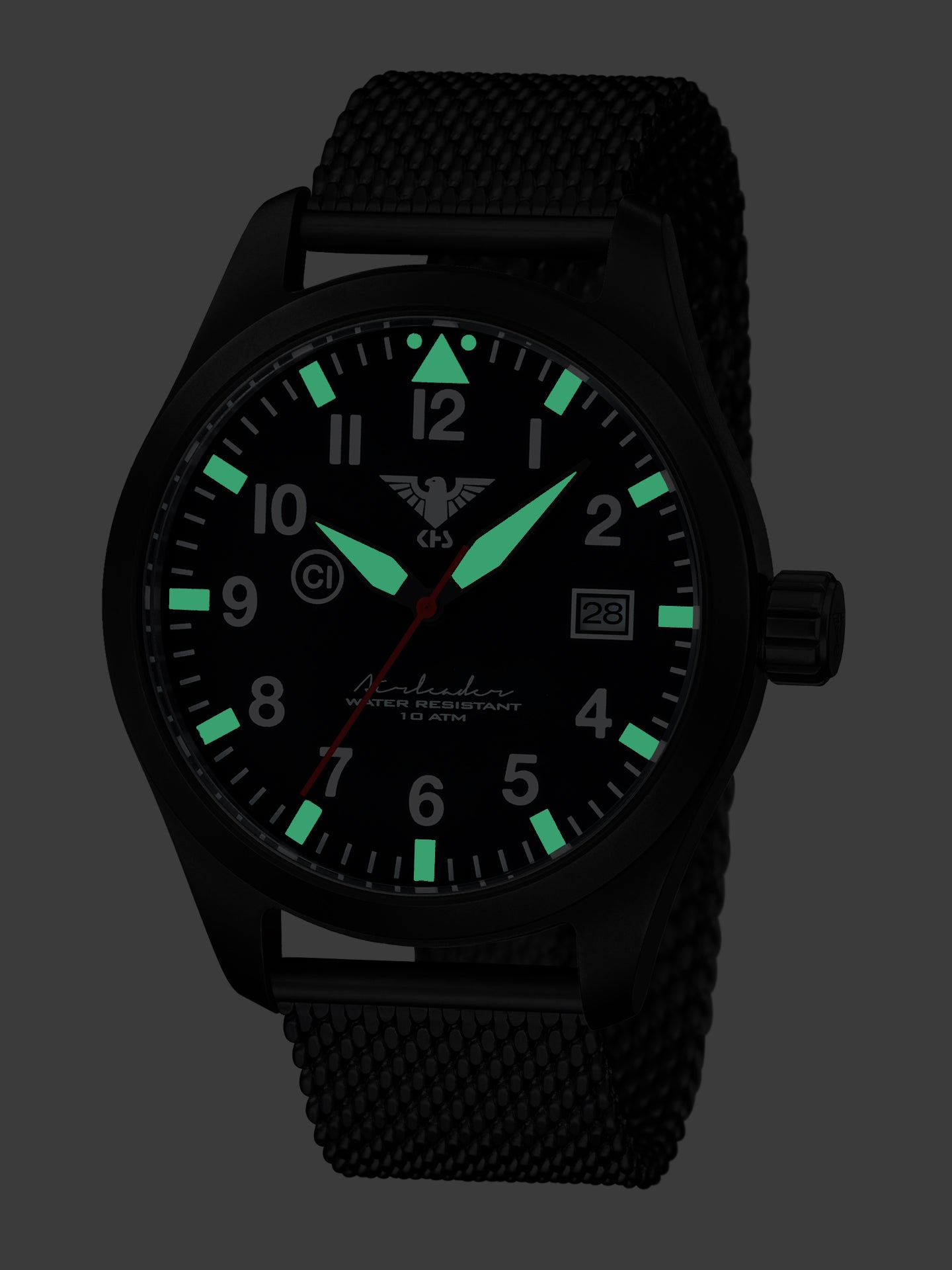 AIRLEADER | Quartz Analog | Black Steel