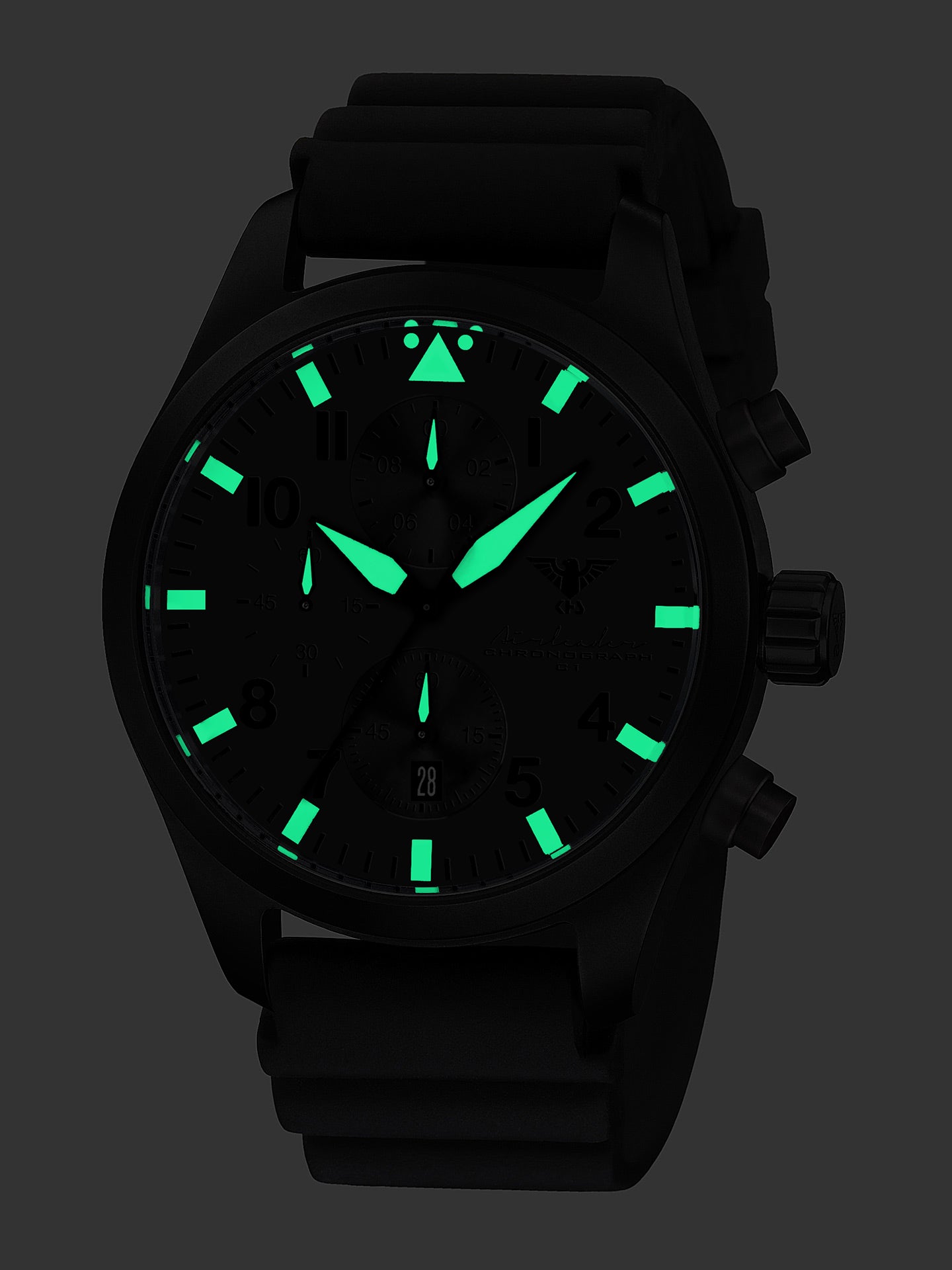 AIRLEADER | Quarz Chronograph | Black Steel XTAC