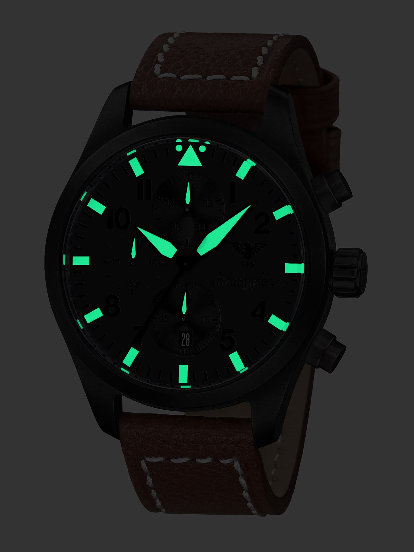 AIRLEADER | Quarz Chronograph | Black Steel XTAC