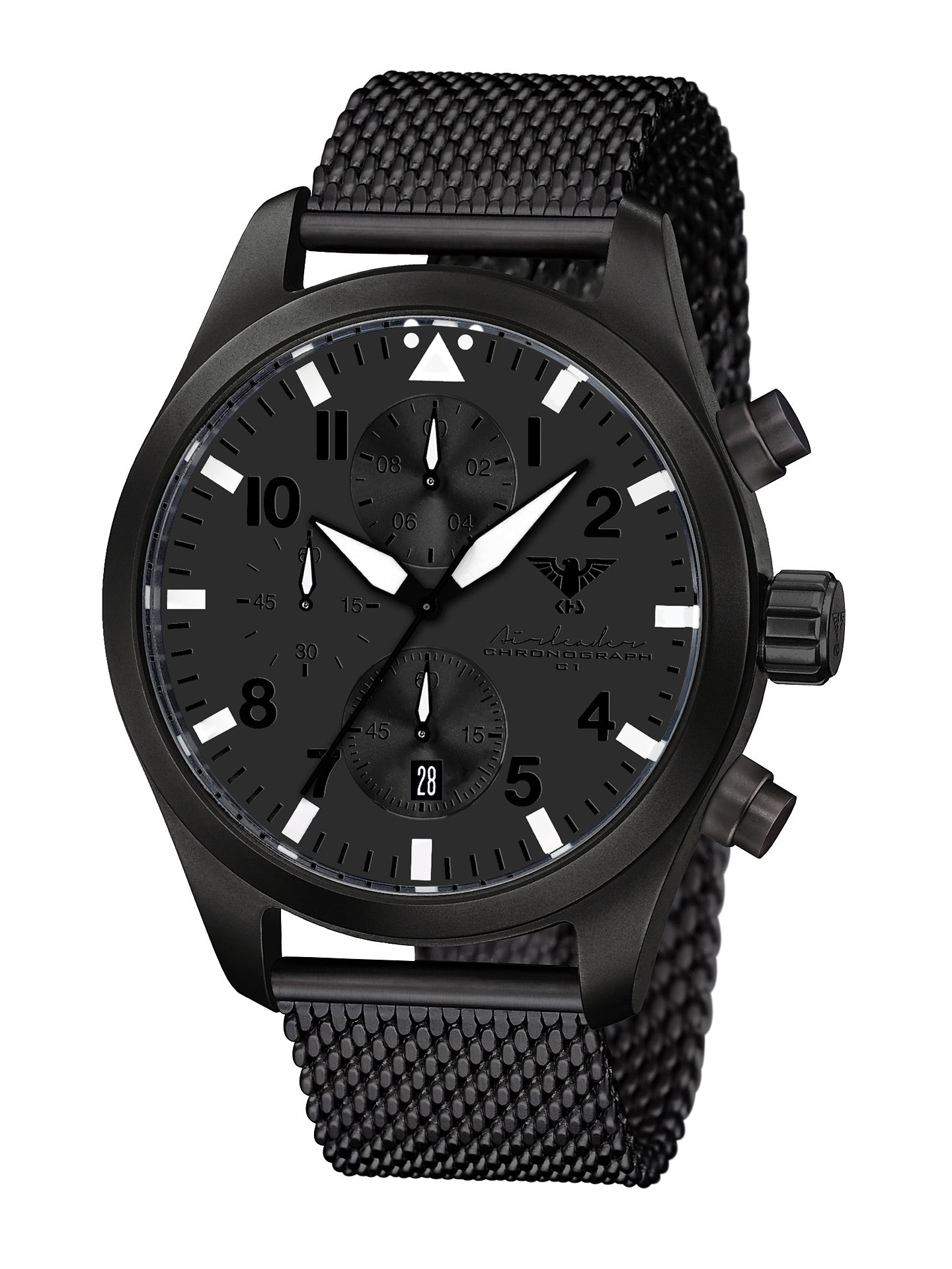 AIRLEADER | Quarz Chronograph | Black Steel XTAC