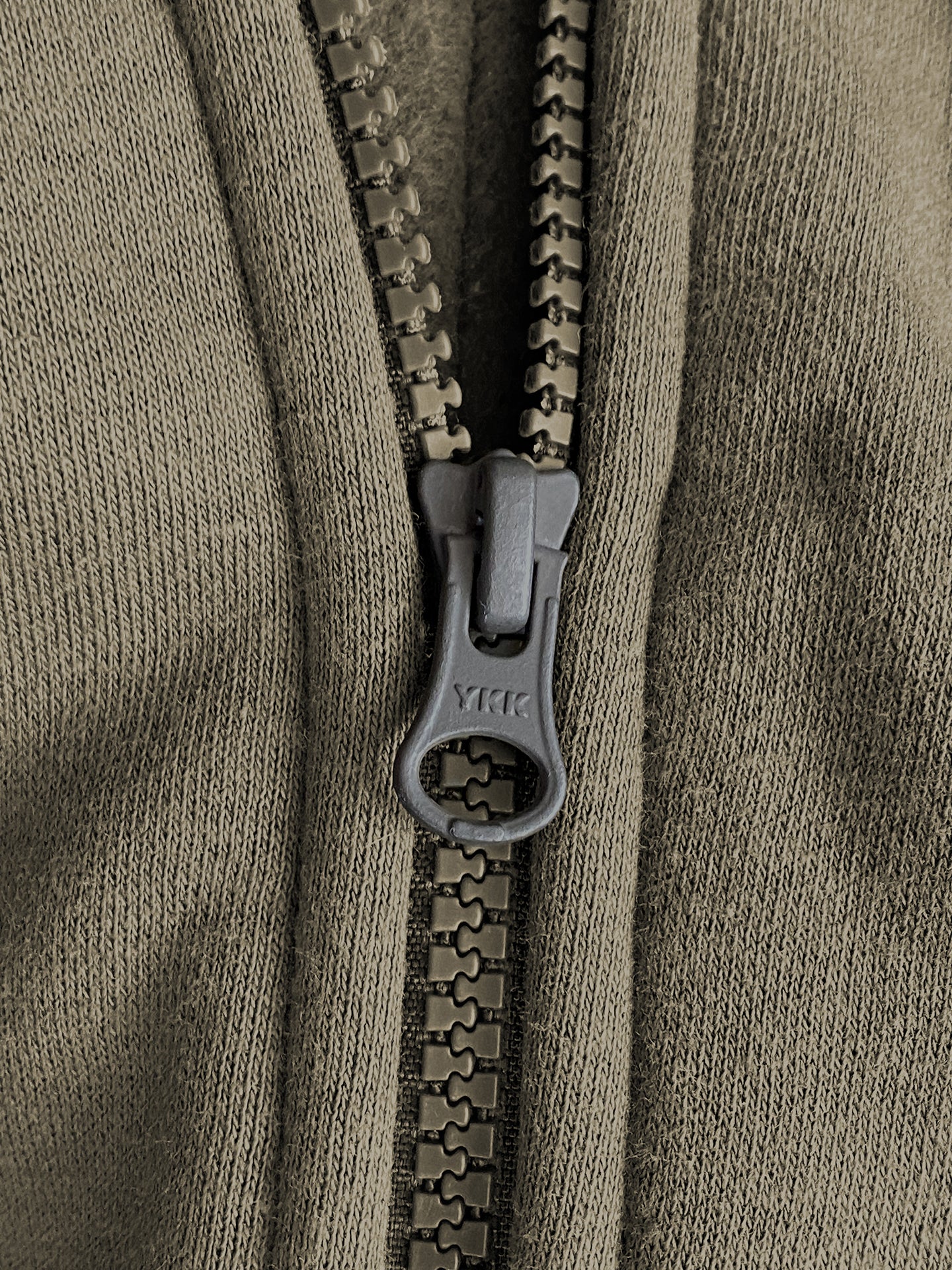 KHS Hoodie mit Zipper Steingrau-Oliv