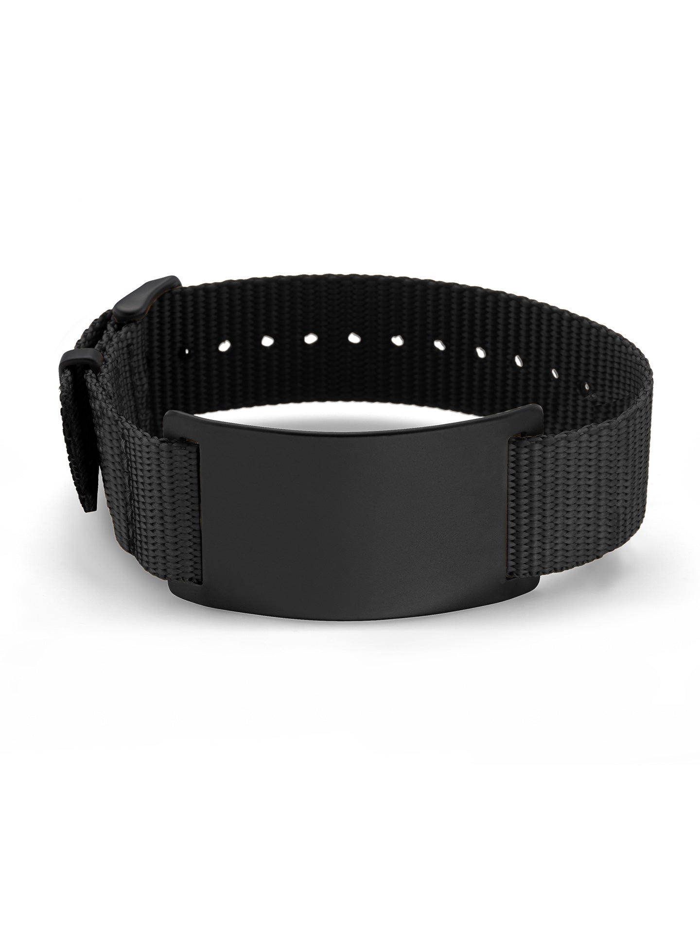 ID Tag Black Steel curved with Band