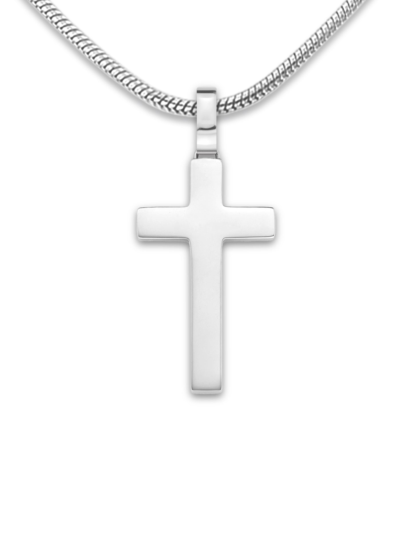 Cross 28mm with Snake chain 75cm