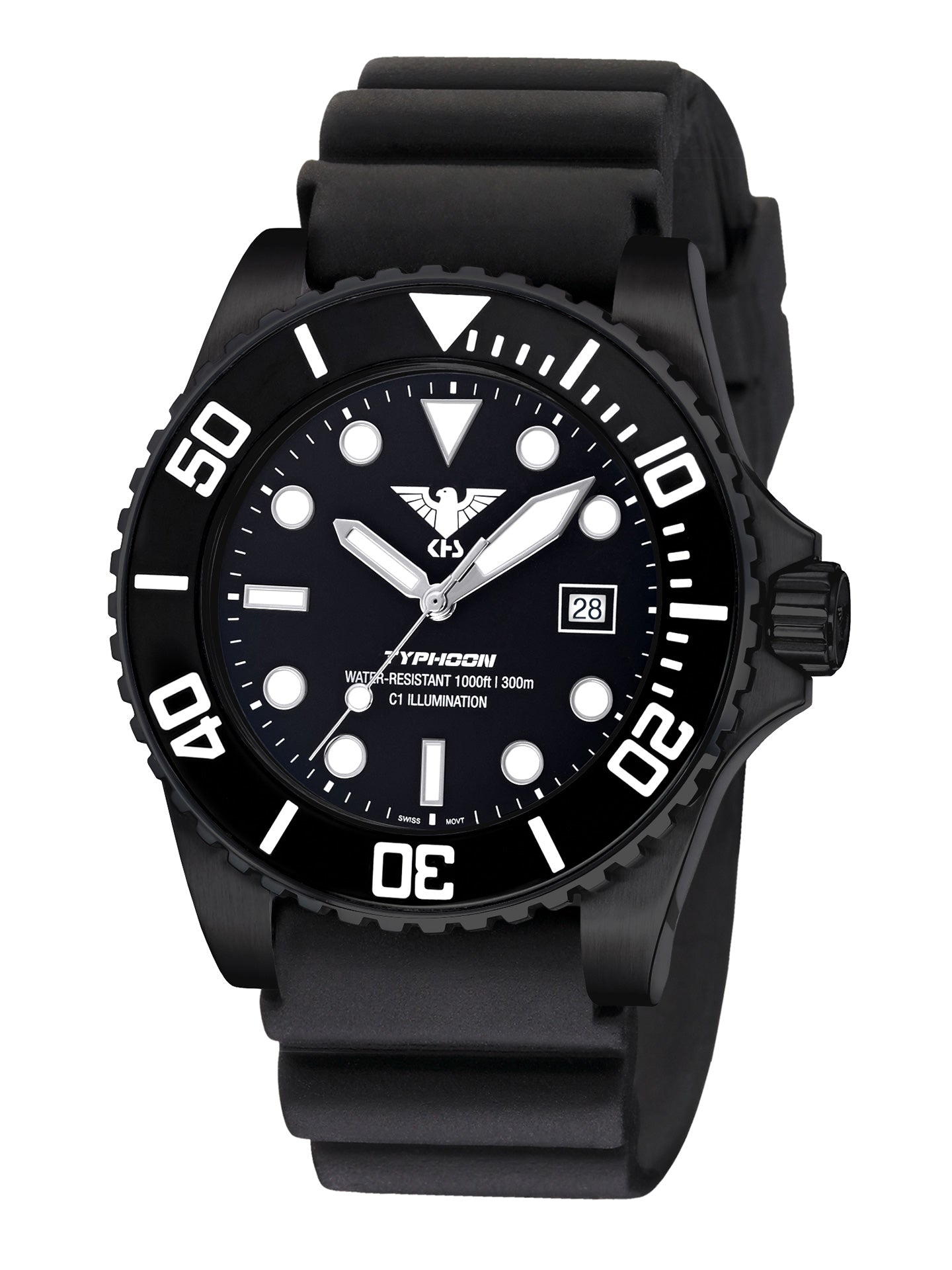 TYPHOON | Quarz Analog | Black Steel