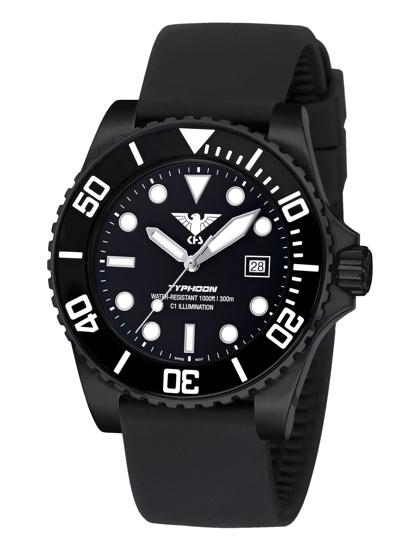 TYPHOON | Quarz Analog | Black Steel