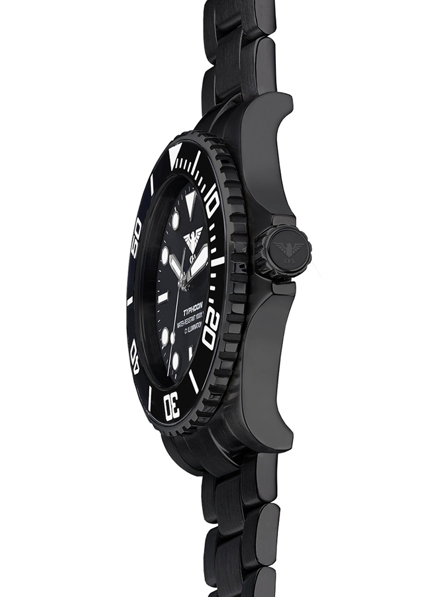 TYPHOON | Quarz Analog | Black Steel