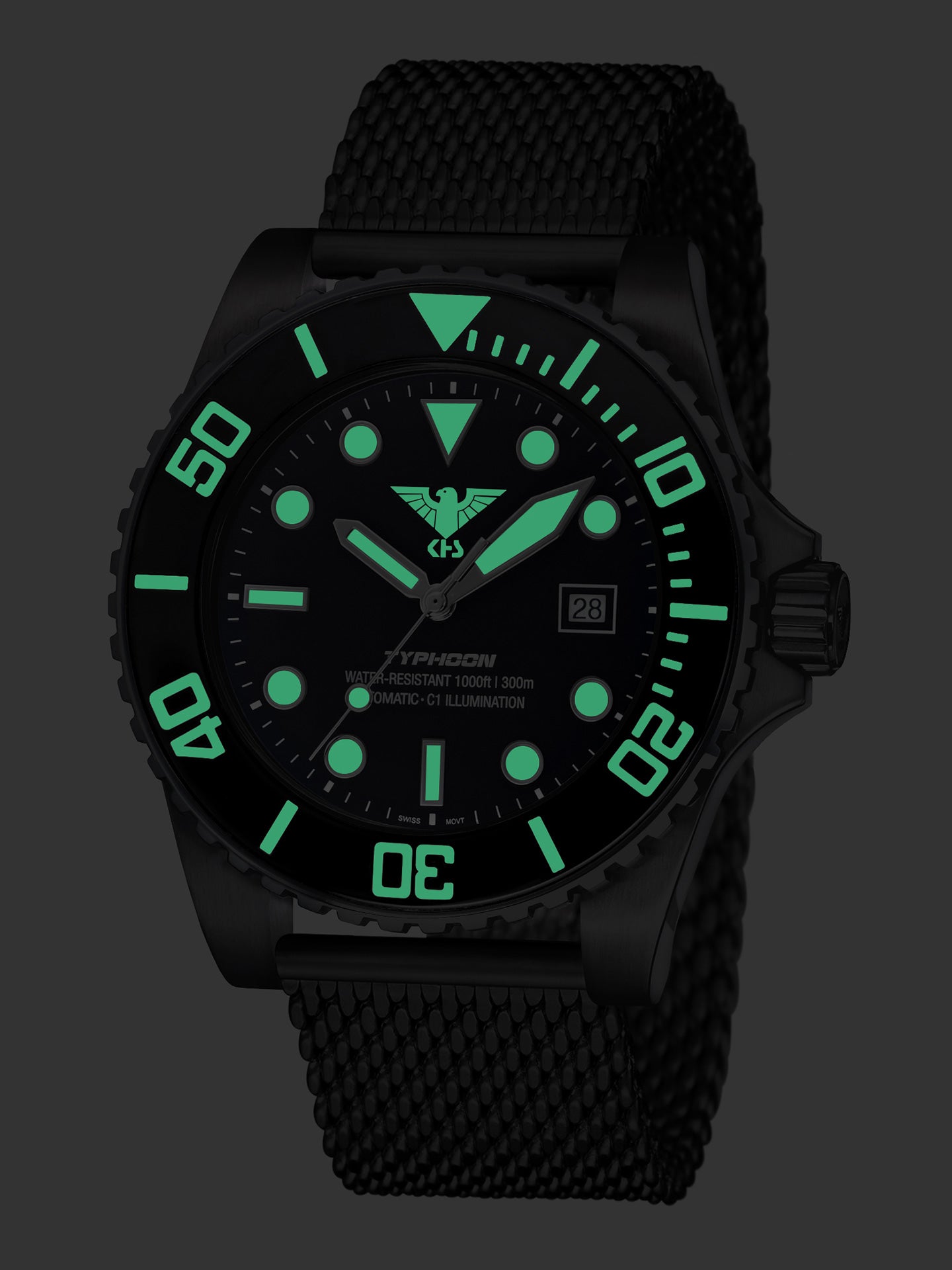 TYPHOON | Automatik Analog | Black Steel