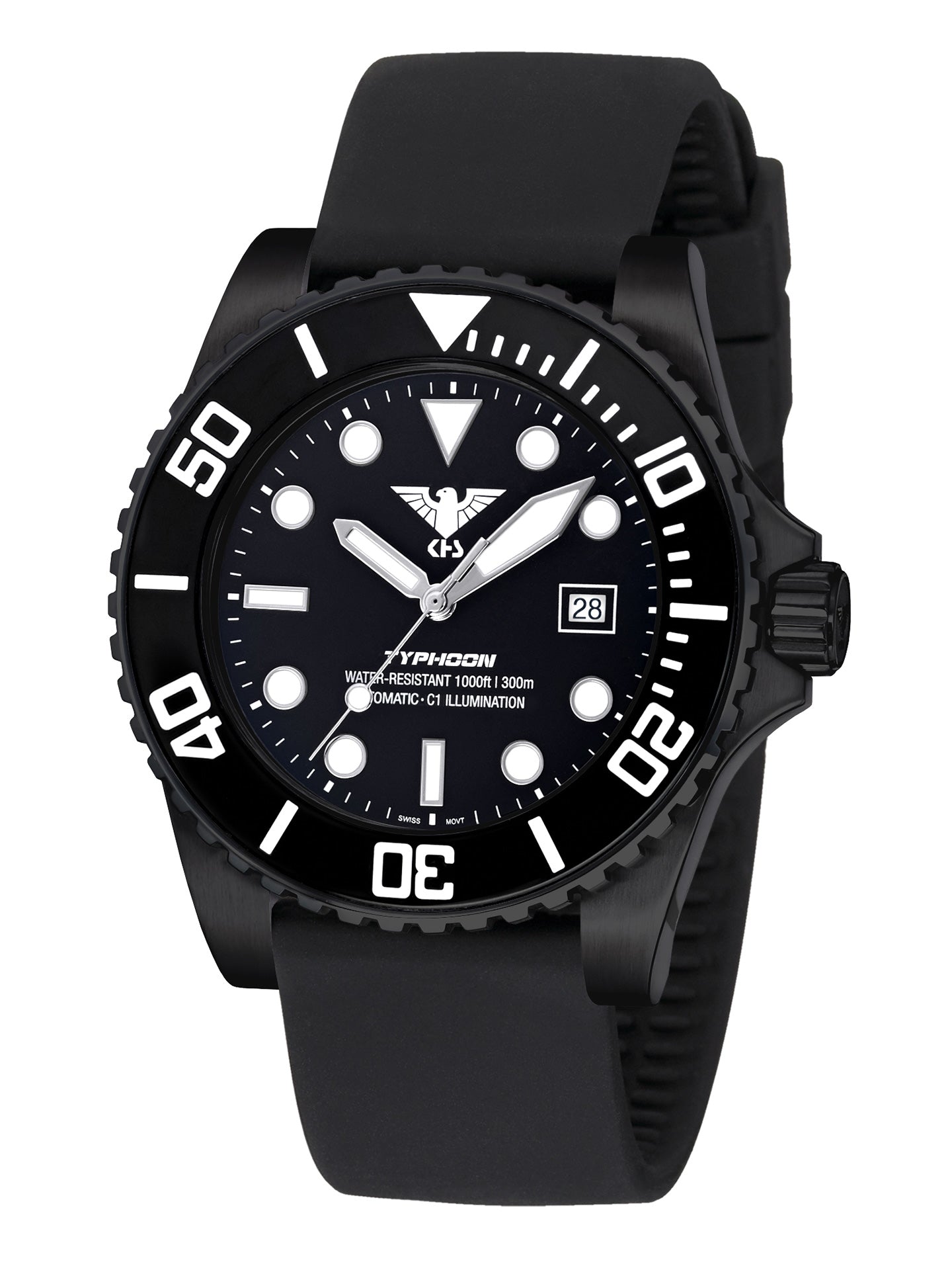 TYPHOON | Automatik Analog | Black Steel